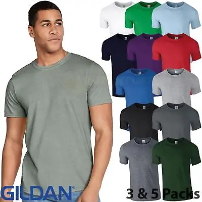 Buy Gildan Softyle T-Shirt Plain Ringspun Cotton Short Sleeve Crewneck Tee Top GD01 • 13.50£