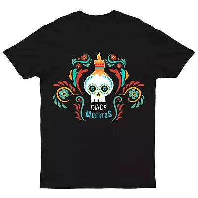 Buy Day Of The Dead Mexican T-Shirt Sugar Skull Dia De Los Muertos Gothic #V#DD291 • 14.99£
