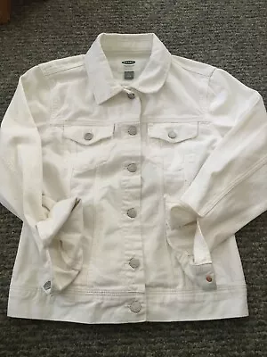 Buy Womens Old Navy White Denim Jean Jacket M • 15.75£