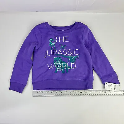 Buy Girls Jurassic World Dreamy Fleece Pullover Sweatshirt Purple Size XS (4/5) • 9.43£