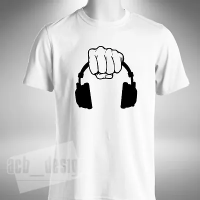 Buy Hand Hold Headphones Men's T-Shirt Music Dj Clubbing Deep House Old Skool Raver  • 9.99£