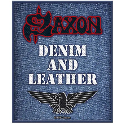 Buy Saxon Sew On Patch 'Denim & Leather' - Official Merchandise - Free Postage • 3.95£