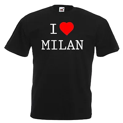 Buy I Love Heart Milan Italy T-shirt All Sizes & Colours • 10.52£
