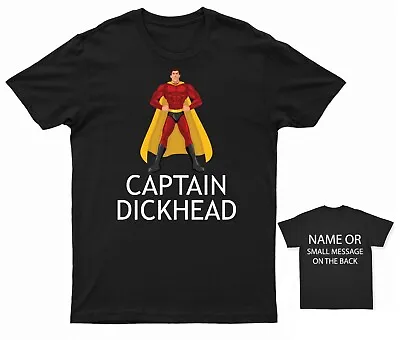 Buy Captain Dickhead Rude Funny T-Shirt Personalised Gift Customised Name Message • 13.95£