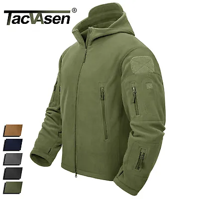Buy Men's Fleece Jacket Windproof Outdoor Hiking Full-Zip Casual Work Hoodie Coat • 47.98£