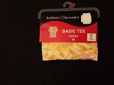 Buy Women's Bobbie Brooks Basic Ladies Tee Size M Tie Dye Pastel Poly / Spandex • 3.86£