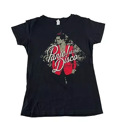 Buy Panic At The Disco Graphic Print Silhouette Spellout Logo Women's T-Shirt Large • 8.76£