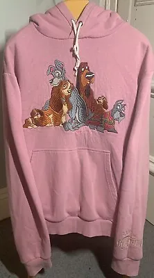 Buy Disney Size Large Pink Lady And The Tramp Embroidered Hoody Jacket Pullover Top • 29.99£