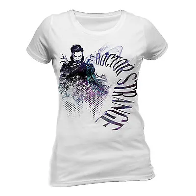 Buy Official Marvel Comics Doctor Strange Ink Effect Print White Fitted T-shirt *new • 12.99£