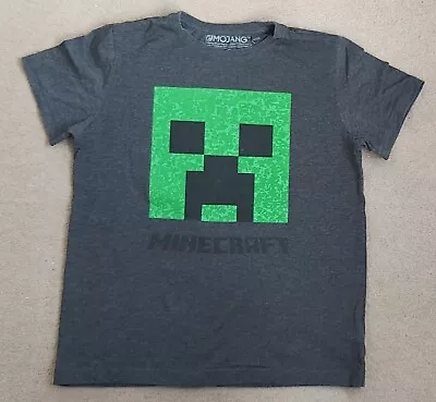 Buy Next Minecraft Creeper Short Sleeved T-shirt Grey Green Kids Boys Girls Age 9 • 5.99£