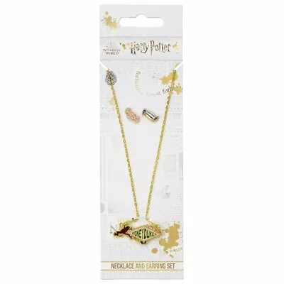 Buy Harry Potter Gold Plated Earrings & Necklace Honeydukes Gift Official Product • 16.50£