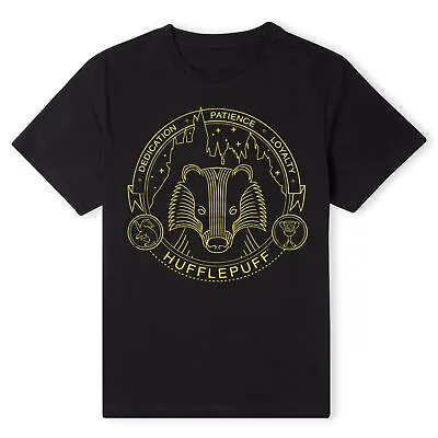 Buy Official Harry Potter Hufflepuff Badger Badge Unisex T-Shirt • 10.79£