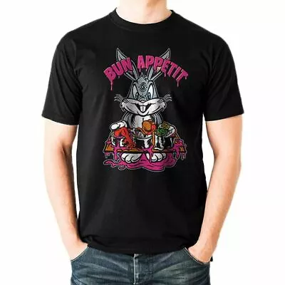 Buy Looney Tunes Bugs Bun Appetit Black T-Shirt • 10£