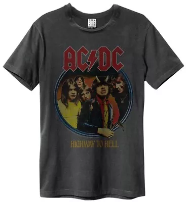 Buy Amplified AC/DC Highway To Hell Vintage Mens Charcoal T Shirt AC/DC Classic Tee • 19.95£