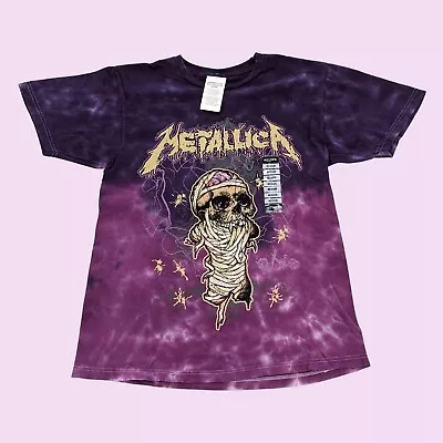 Buy Metallica One Purple Tie-Dye Boyfriend Fit Grunge Women Rock Band T-Shirt Size M • 18.90£