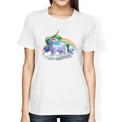 Buy 1Tee Womens Loose Fit Unicorn With Green Hair T-Shirt • 7.99£