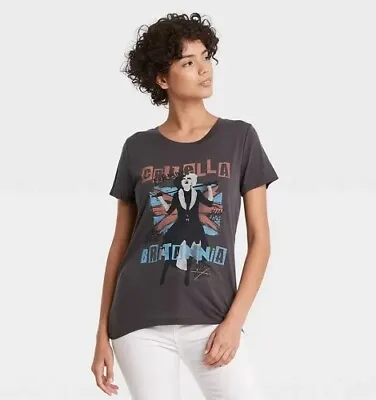 Buy Women's Disney Cruella UK Flag Short Sleeve Graphic T-Shirt - Black Small • 7.55£