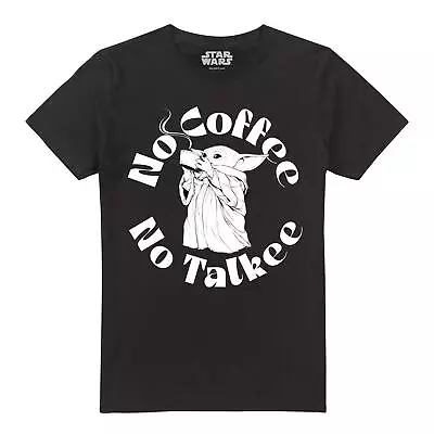 Buy Star Wars Mandalorian Mens T-shirt Baby Yoda No Coffee No Talkie S-2XL Official • 13.99£