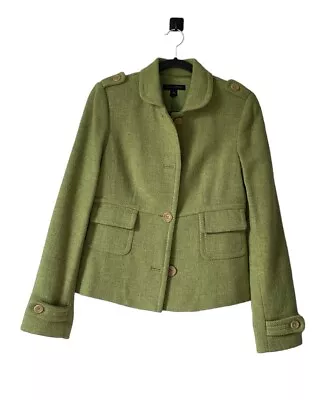 Buy Banana Republic Green Fitted Button Front Wool Pea Coat Jacket Size Small • 37.88£
