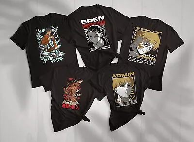 Buy Attack On Titan Anime Men/Unisex Fit T-shirt - Lots Of Designs - Black -S To 5XL • 15.99£