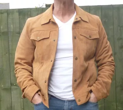 Buy Mens 100% Real Leather Suede Jacket From ASOS Med 21  P2P Great Cond. Light Use • 39£