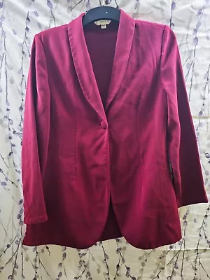Buy NEXT Size 12 Burgundy Red One Button Jacket Lined • 4.99£