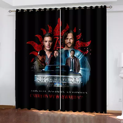 Buy Supernatural Characters Bedroom Curtains Ring Blackout Door Decor UV Protect • 63.24£