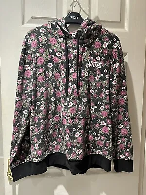 Buy VANS Women's/Teen Black & Pink Floral Hoodie Sweatshirt Faded Size S • 6£