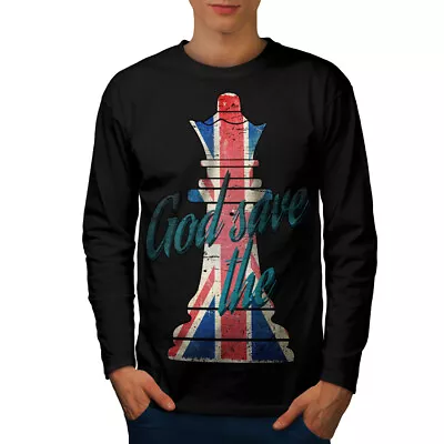Buy Wellcoda God Save The Queen Mens Long Sleeve T-shirt, Brit Graphic Design • 17.99£