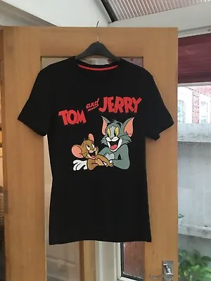 Buy Tom & Jerry Cartoon Mens Black T-Shirt Top Size S Short Sleeve Crew Neck • 7.80£