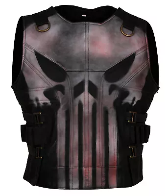 Buy The Punisher Season 2 Thomas James Tactical Biker Leather Vest • 110.39£