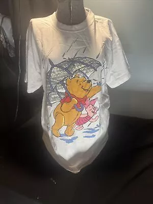 Buy Winnie The Pooh And Piglet White T-Shirt Size One X Rainy Day • 9.47£
