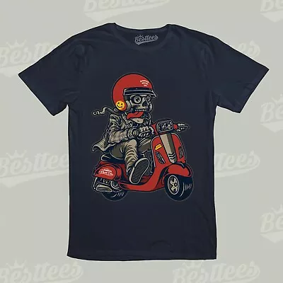 Buy Men/Women Kids Skull Skeleton Riding A Motorbike Adventure T-Shirt • 23.32£