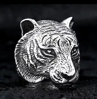 Buy Tiger Face Ring Lion King Of The Jungle Ring, Adjustable Ring, Costume Jewellery • 6.89£