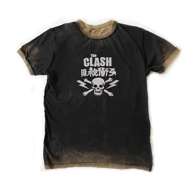 Buy Amplified - Vintage The Clash Skull T-Shirt - Acid Wash Black • 19.99£