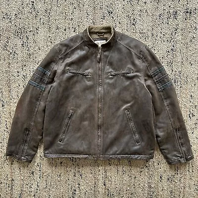 Buy 90s Y2K Men’s Biker Jacket Cyberpunk Motorcycle Warm Soft XL Wilson’s And Co  • 20£