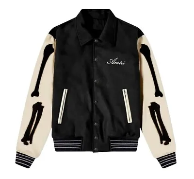 Buy Ami-ri Bones Varsity Jacket Letterman Style Jacket | Bones Bomber Jacket | • 125.73£