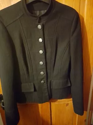 Buy Womens Black Military Style Jacket Pirate Steampunk Victorian Gothic  Size 12 • 24.99£