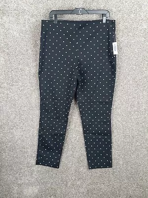 Buy Old Navy WOW Side Zip Ankle Pant Womens 14 Black White Polka Dot Stretch NWT • 21.22£