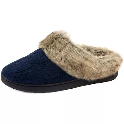 Buy ULTRAIDEAS Womens Warm Knitted Memory Foam Slippers Indoor Outdoor House Shoes • 8.27£