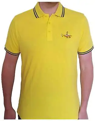 Buy The Beatles Polo Shirt Yellow Submarine Band Logo New Official Mens Yellow • 18.95£