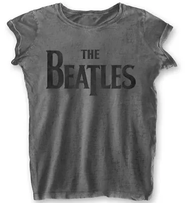 Buy The Beatles Drop T Logo Grey Womens Burnout T-Shirt OFFICIAL • 15.19£