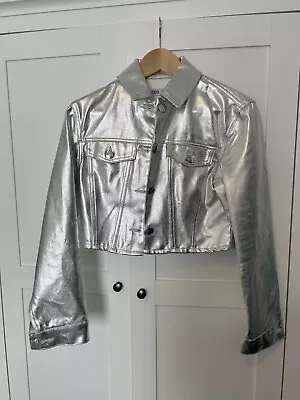 Buy ZARA Silver Metallic Ladies Jacket  **Beautiful Mint Condition** Size XS • 40£