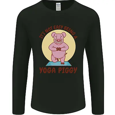 Buy Its Not Easy Being A Yoga Piggy Funny Pig Mens Long Sleeve T-Shirt • 12.99£