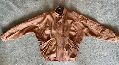 Buy Men’s Brown/Tan Leather Jacket Size Med/Large Used • 20£