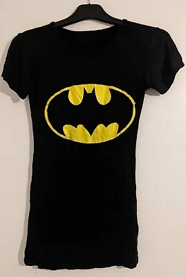 Buy S/M Womens Black Batman Logo DC Comics T Shirt Used Condition • 5£