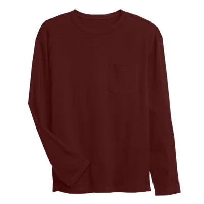 Buy Mens Long Sleeve T-Shirt Plain Crew Round Neck Casual 100% Cotton Tee Tops S-3XL • 6.99£