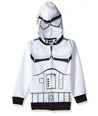 Buy Star Wars Big Boys' Stormtrooper Fleece Zip Costume Hoodie, White/black, Large • 58.02£