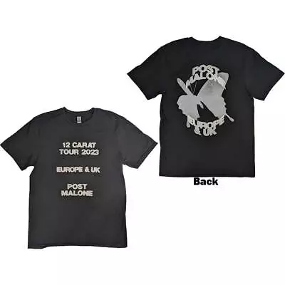 Buy Post Malone Unisex T-Shirt: Butterfly Logo 2023 Tour (Back Print & Ex-Tour) OFFI • 18.29£