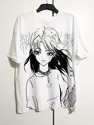 Buy Billie Eilish Anime Diamanté Green/Blk/White Baggy Unisex T-Shirt. Size: S • 35£